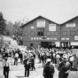 Black and white photograph of a Fourth of July festival at Co-opMesaba Park, 1937.