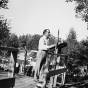 Black and white photograph of Congressman John T. Bernard at Mesaba Co-op Park, 1938.