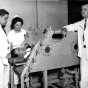 Iron lung patient and staff, Sister Kenny Institute, Minneapolis.