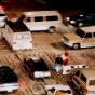 Color image of traffic in Minneapolis after the Halloween Blizzard, 1991. Photograph by Bruce Bisping, Minneapolis Star Tribune.