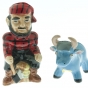 Paul Bunyan and Babe salt and pepper shakers