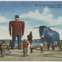 Paul Bunyan and Babe the Blue Ox postcard