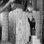 Stacking cartons of Green Giant peas and corn, Minnesota Valley Canning Company, LeSueur.