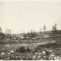 Black and white photograph of first mine on Mesabi Range, near Mountain Iron, c.1892.