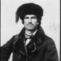 Black and white photograph of an unidentified Métis fur trader of Indian and French Ancestry, ca. 1870.