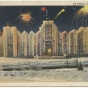 Color postcard of the 1937 Winter Carnival Ice Palace