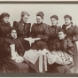 Photograph of Sybil Carter and Indian lace makers at Leech Lake, ca. 1896.