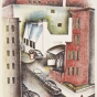Color image of Filling Stations, 1940. Lithograph on paper by Alexander Oja. 