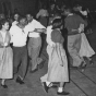 Black and white photograph of a square dance, Hallie Q. Brown Center, St. Paul, 1952. 