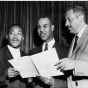 Photograph of Martin Luther King, Roy Wilkins, and Thurgood Marshall