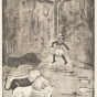 Daniel in the Lion’s Den, 1925. Etching on paper by Clara Mairs. 