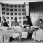 Photograph of four lace makers at the Redwood Mission in Morton, Minnesota