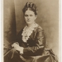 Black and white photograph of Mary Mehegan Hill, as a bride, 1867.