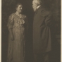 Black and white photograph of Mary Mehegan Hill and James J. Hill, 1915.