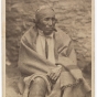 Black and white photograph of Dakota leader Sakpedan (Little Six, “Shakopee III”) at Fort Snelling, 1864.