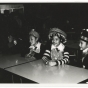 Black and white photograph of the 1981 Hmong New Year, held in St. Paul’s Highland Junior-Senior High School. Photographed by Marlin Heise on December 19, 1981.