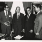 1975 Photograph of Roy Wilkins, Samuel Richardson, Governor Wendell Anderson and an unidentified man.