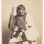 Black and white photograph of Quewesansish (Bad Boy), c.1860. Quewesansish was a leader of the Gull Lake Ojibwe.