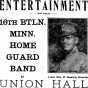 An advertisement for a concert put on by the Sixteenth Battalion Band from the St. Paul Appeal, October 25, 1919. The band was led by Lieutenant William Howard.  