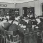 Black and white photograph of the Northwest School of Agriculture library, 1933.