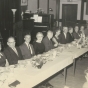 Black and white photograph of BPWC members host employers at an Elks Club banquet on Boss Night, October 1961.