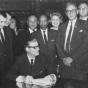 Governor Harold Levander signs the Minnesota State Act Against Discrimination