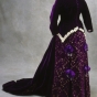 Color image of a royal purple velvet maternity gown worn by Mary T. Hill, c.1880.