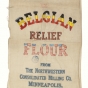 Color image of a decorated Belgian Relief Flour sack, ca. 1914–1918. 