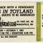 Ticket for Babes in Toyland concert, October 7, 1991.