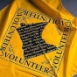 Color image of a Cotton bandana given to volunteers when the AIDS quilt was shown at the Metrodome, 1988.