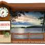 A promotional item produced by Hamm’s Brewing Company ca. 1950. This clock shows a cabin scene that embodies the essence of Hamm’s early advertising campaign around the “cool refreshment of Minnesota’s vacationland.”