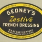 Color label for Gedney Company French Dressing, c.1935.