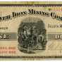 Oliver Mining Company $1.00 scrip note. This note was used as currency in the communities near the mines that OMC operated. The bill features an image of miners working in a mine, and the bill was issued in the Canisteo District in 1907.