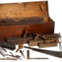 Toolbox and carpenter's tools used in building Minnesota State Capitol