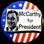 Color image of a "McCarthy for President" button, 1968. 