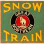 Color image of a Great Northern Railway "Snow Train" sign, ca. 1942