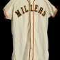 Minneapolis Millers uniform jersey made by Wilson Sporting Goods Company, worn by pitcher Alex Konikowski, 1956.