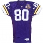 Color image of the home jersey worn by Minnesota Vikings wide receiver Cris Carter in 1995.