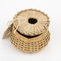 Grass hot pad and wicker basket for doll