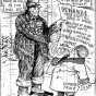 Black and white scan of a cartoon from the Seattle Industrial Worker, February 3, 1917.