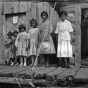 Ojibwe children at their home near the head of Pelican Lake (outside the Nett Lake Reservation), 1918. 