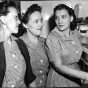 Photograph of three Egekvist Bakery store clerks, 1947.