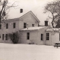 Black and white photograph of the north face of the Banfill Tavern/Locke House, 1978.