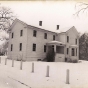 Black and white photograph of the southeast face of the Banfill Tavern–Locke House, 1978.