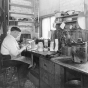 Black and white photograph of the interior of the Winkley Artificial Limb Company, Minneapolis, 1937.