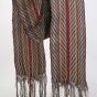 Color image of a French-Canadian finger-woven wool sash in ceinture flechee or “arrow sash" pattern, ca. 1750–1800.