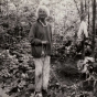 Black and white photograph of Virginia Piper in Jay Cooke State Park after her rescue by the FBI. Photographed by the FBI on July 29, 1972. Used with the permission of Harry Piper III.