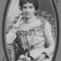 Black and white portrait of Susie Schmitt Hanson, c.1885. 