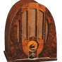 Color image of a Philco model 37-84 electric table radio with arched cathedral-style case, ca. 1930–1939. 