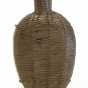 Wicker covered glass canteen.